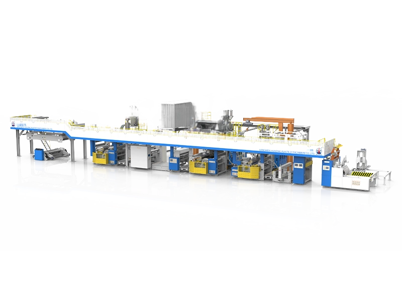 Liquid aseptic packaging extrusion laminating machine