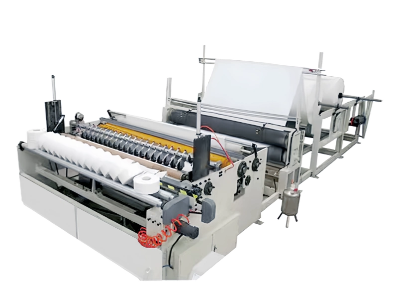 Small tray paper slitting and rewinding machine